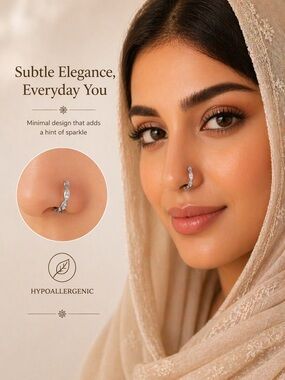 Women Trendy Nose Hoop ring– Hypoallergenic & Stylish nose ring silevr